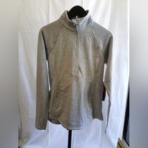 Kyodan Light Gray Herringbone Quarter-Zip Pullover
